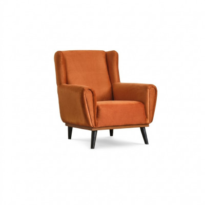 Fautëuil Eenzuel 1 Sëtz Stofffautëuil Orange Design Clubfautëuil Modern