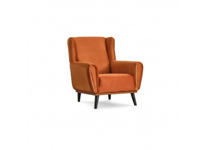 Fautëuil Eenzuel 1 Sëtz Stofffautëuil Orange Design Clubfautëuil Modern
