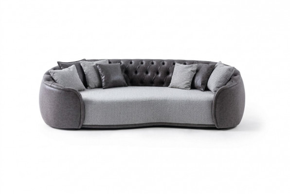 Zeitlos Eleganz Chesterfield Dräisëtzer Sofa 3 Sëtzer Gro Stoffsofa Stoff Polstersofa