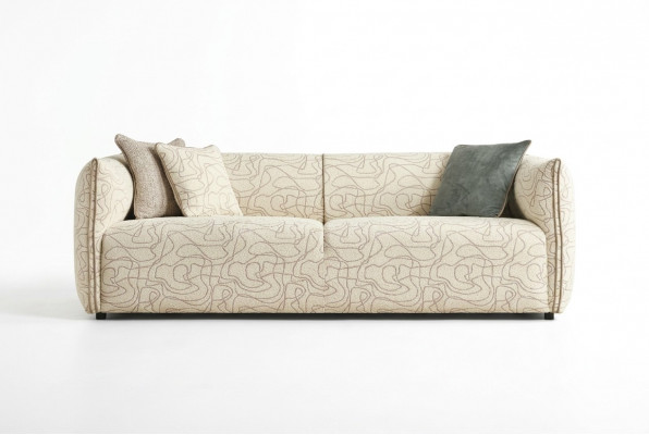Dräisëtzer Sofa 3 Sëtzer Beige Stoffsëtzer Modern Polstersofa Nei