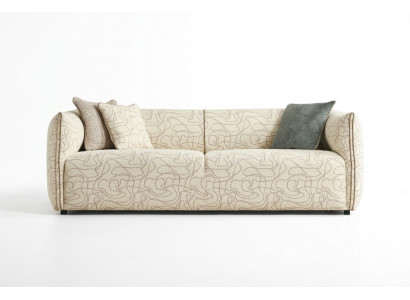Dräisëtzer Sofa 3 Sëtzer Beige Stoffsëtzer Modern Polstersofa Nei
