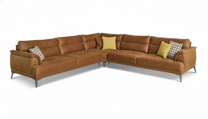 Polstersofa Ecksofa L Form Grouss Wunnlandschaft Sofa Braun Modern