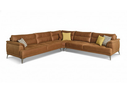 Polstersofa Ecksofa L Form Grouss Wunnlandschaft Sofa Braun Modern