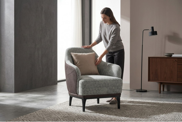 Ohrensessel Sessel Einsitzer 1 Sëtzer Stoffsessel Gro Design Modern