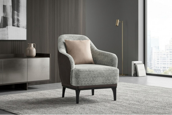 Ohrensessel Sessel Einsitzer 1 Sëtzer Stoffsessel Gro Design Modern