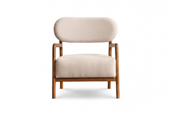 Moderne Sëtzfauteuil Einsitzer 1-Sëtzer Stoffsessel Beige Design Clubfauteuil