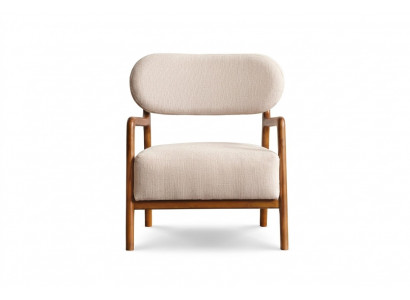Moderne Sëtzfauteuil Einsitzer 1-Sëtzer Stoffsessel Beige Design Clubfauteuil