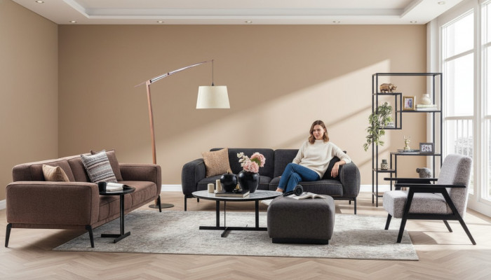 Canapé-Set Drësëtzeger Fauteuil Canapé Stoff 4stéck Stoffcanapé Méifaarweg 3+3+1+1