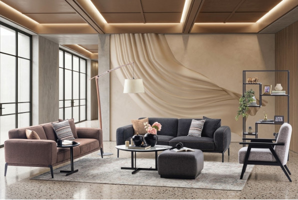 Canapé-Set Drësëtzeger Fauteuil Canapé Stoff 4stéck Stoffcanapé Méifaarweg 3+3+1+1