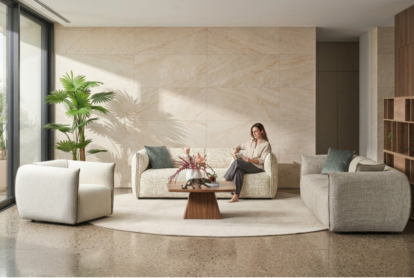 Canapé-Set Dräi-Sëtzer Fauteuil Sofa Stoff Beige Stoffsofa Véiersëtzer 4+3+1