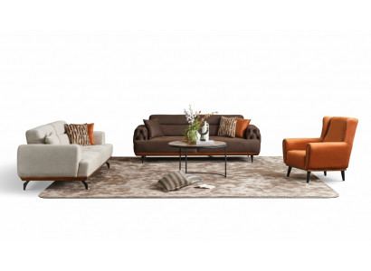 Canapé-Set Dräisëtzer Still Sofa Stoff 4 Deeler Stoffcanapé Méifaarweg 3+3+1+1