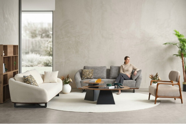 Mega Garnitur Sofas Dräisëtzer Fotell Sofa Stoff Stoffsofa Polstersofa 3+3+1+1