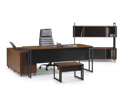 Büro Miwwelen Kompléibüro Eckbüroschaf Büro Büroschaf 3tl Holz Brong