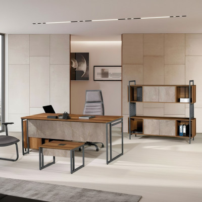 Eckbüroschreif Komplette Büro Büroschreif Set 3tlg Holz Büromiwwel Brong