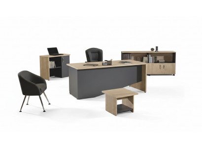 Dësch Büro Miwwelen Aarbechtszëmmermiwwelen Schreibtisch Set 4tlg Holz Gro
