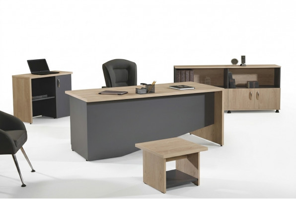 Set Büro-Miwwelen Komplettbüro Schreifdësch Set 4-Stéck Holz Gro Büro
