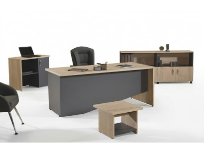 Set Büro-Miwwelen Komplettbüro Schreifdësch Set 4-Stéck Holz Gro Büro