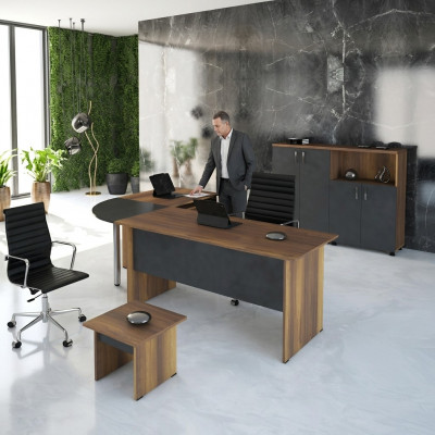 Luxus Garnitur Büro Dësch Computermöbel Aarbechtsdësch 3-Stéck Holz Gro