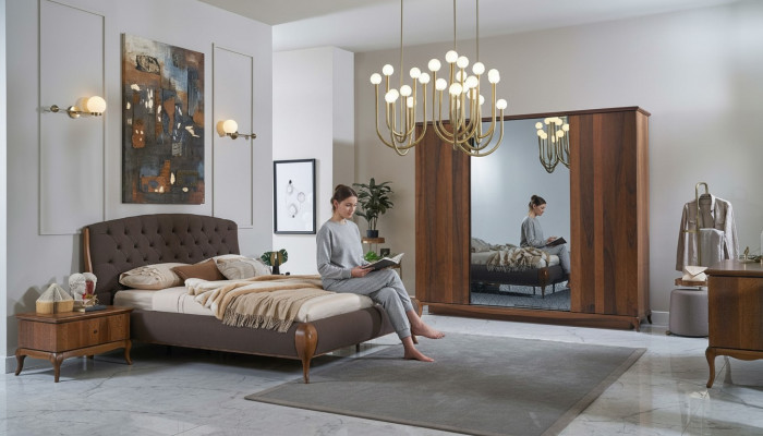 Komplett-Schlofkummer Bett Duebelbett Set 4 Stéck Schlofkummer Braun Nei