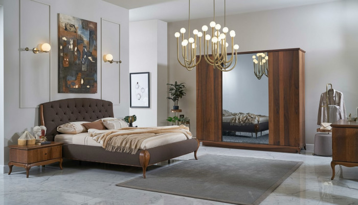 Komplett-Schlofkummer Bett Duebelbett Set 4 Stéck Schlofkummer Braun Nei