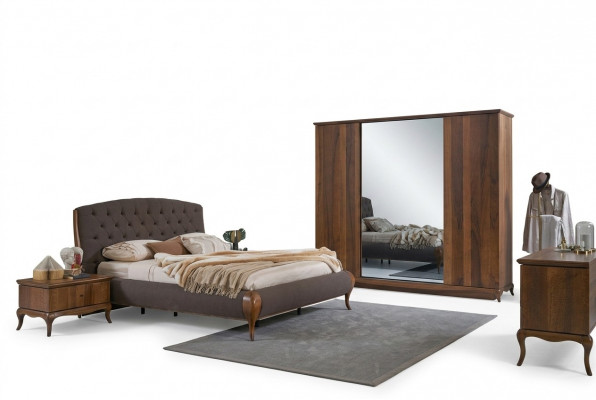 Komplett-Schlofkummer Bett Duebelbett Set 4 Stéck Schlofkummer Braun Nei