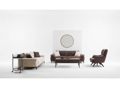 Polstersofa Couchgarnitur Sofa Fauteuil Stoffsofa Set 3tlg Brong Stoff