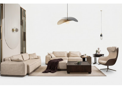 Luxus Sofa Garnitur Dräisëtz Sofa Stoffsofa Beige Polstersofas Fotell