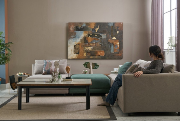Eckcouch L-Form Sofa Wunnlandschaft Stoffsofa Polstersofa Beige Design