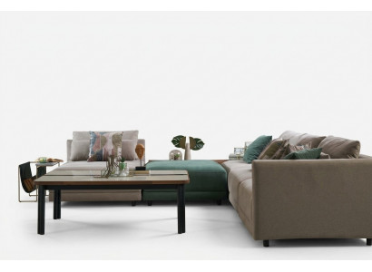 Eckcouch L-Form Sofa Wunnlandschaft Stoffsofa Polstersofa Beige Design
