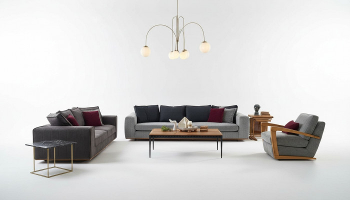 Komplett Couchsëtzer Stoffcouch Polstercouchen Gro Set 3 Deeler Neu