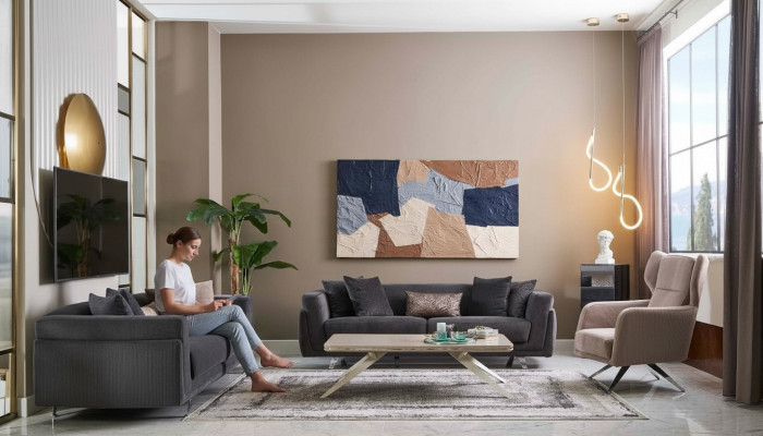 Couchgarnitur Komplett Sofas Stoffsofa Polstersofas Beige Set 4 Stéck