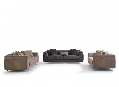 Couchgarnitur Komplett Sofas Stoffsofa Polstersofas Beige Set 4 Stéck