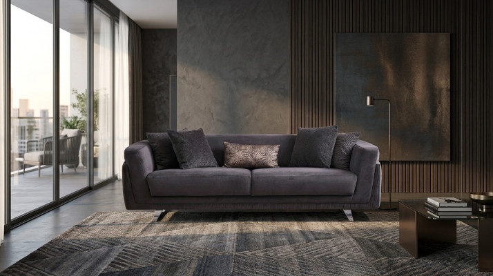 Dräisëtzer Canapé Sofa 3 Sëtz Plazen Gro Stoffer Stoffsofa Polstersofa Design