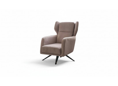 Luxus Fauteuil Einsëtzer Stoff Wunnzëmmer Design Beige Polster Sëtz.