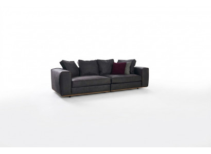 Däisëtzer Canapé Sofa 3 Sëtzer Griis Stoff Stoffsofa Polstersofa Design
