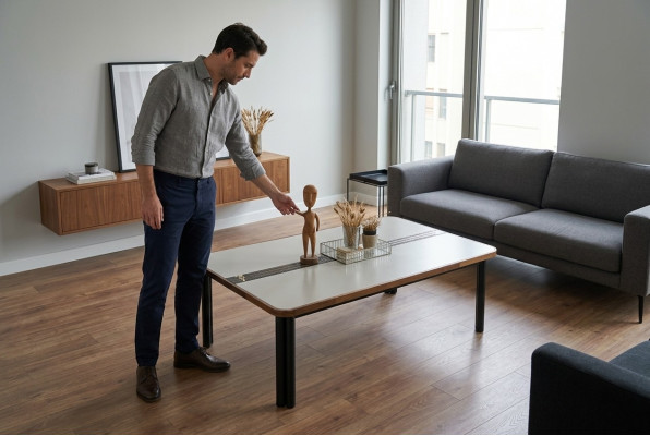 Couchtisch Wunnzëmmer Dësch Wäiss Holz Kaffisdësch Wunnzëmmerdësch