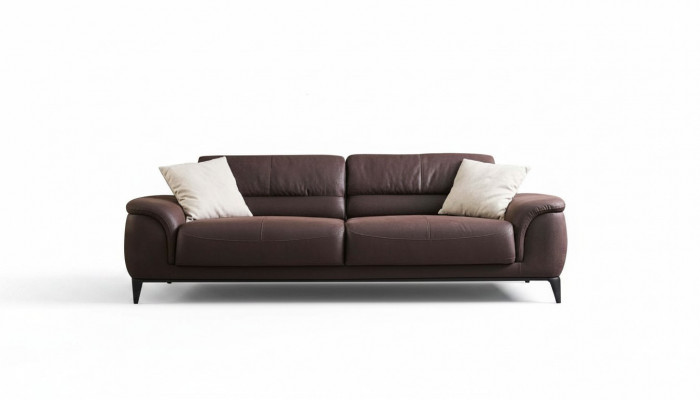 Polsterkanapee Dräisëtzer Couch Sofa 3 Sëtzer Brong Stoff Stoffsofa Sofas