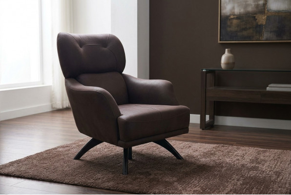 Ohrensessel Einsëtzer Fausseckel Cocktailsuess Stoff Braun Moderne Sëtzplaz