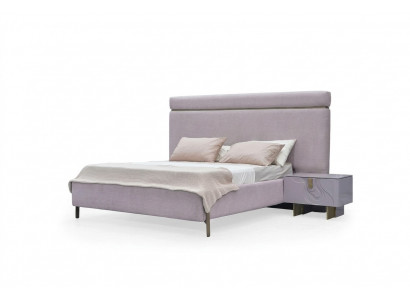 Doppelbett Komplett Schlofzëmmer Miwwelen Bett Rosa Luxus Set 3 Deeler Holz