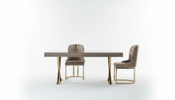 Iessen Dësch Iessgruppe Iesseck Iesszëmmer Holz Braun Set 7tlg Still Luxus