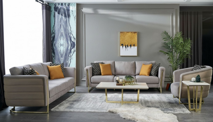 Couchgarnitur Stoffsofa Sofagarnitur Polstersofa Gro Modern Set 3tlg