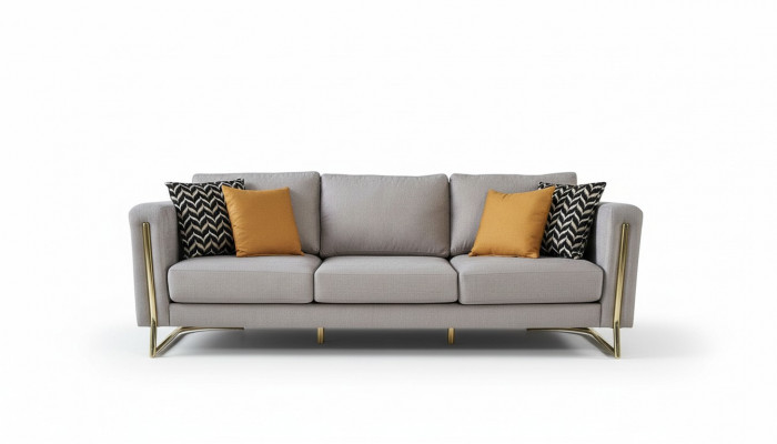 Dräisëtzer Canapé Sofa 3 Sëtzer Griich Stëbszofa Polstersofa Modern
