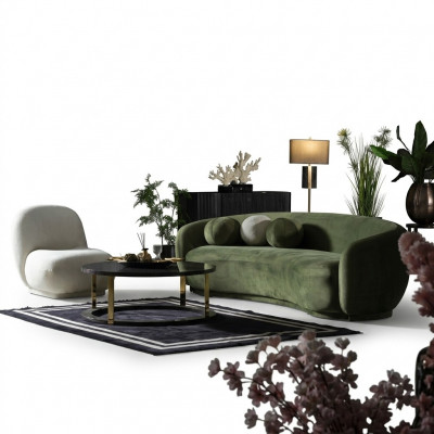 Garnitur Stoffsofa Sofagarnitur Polstersofa Modern Set 2-Stéck Rout Sofa