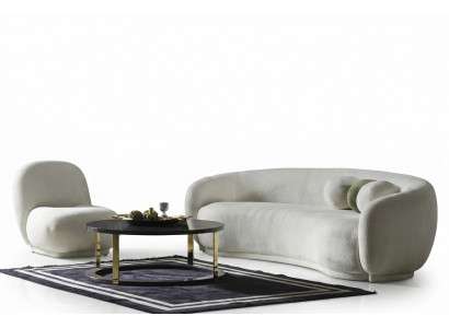 Sofagarnitur Garnitur Stoffsofa Wäiss Polstersofa Modern Set 2 Stéck Sofa