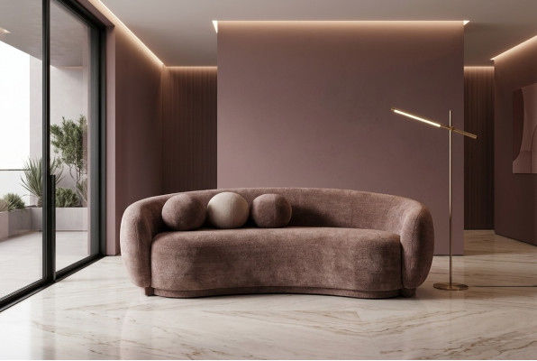 Dreisitzer Couch Sofa 3 Sëtzer Brong Stoff Stoffsofa Polstersofa Luxus