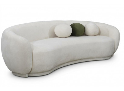 Modern Stoffsofa dräi-Sëtzer Canapé Sofa 3-Sëtzer Wäiss Stoff Polstersofa