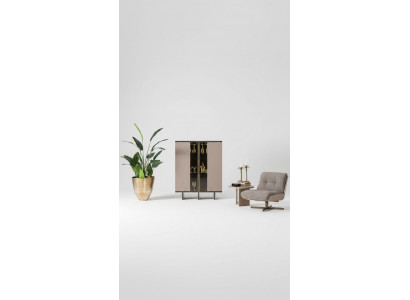 Minibar Grupp Vitrin Fauteuil Holz Beige Schaf Schlofkummer 2-Stéck