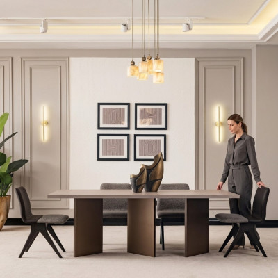 Iessgrupp Iesseck Iesszëmmermiwwelen Iessdësch Iesszëmmer 7 Stéck Holz Gro