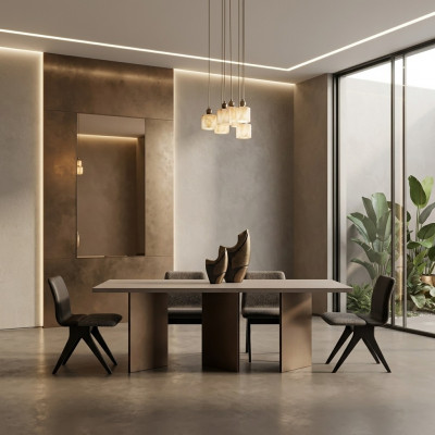 Iessgrupp Iesseck Iesszëmmermiwwelen Iessdësch Iesszëmmer 7 Stéck Holz Gro