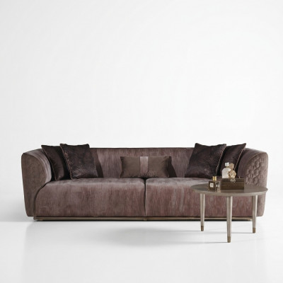 Modern Drësëtzerg Sofa 3 Sëtz Polstersofa Stoffsofa Modern Braun Sofas